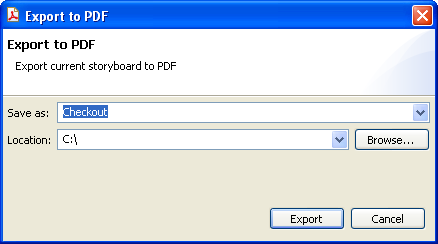 Export to PDF dialog