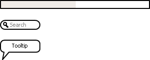 Progress bar, search and tooltip widgets