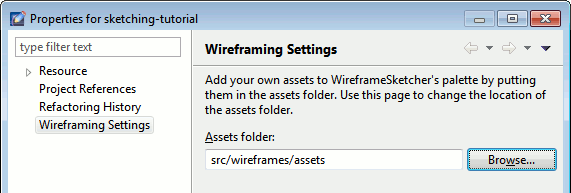 Wireframing Settings