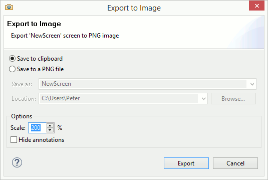 Export Image Scaling