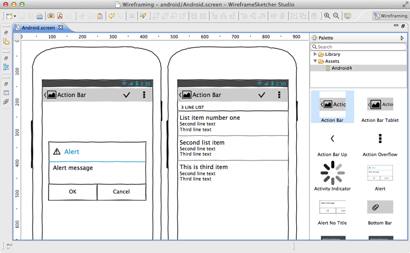 Download Create Android wireframes, mockups and prototypes - WireframeSketcher