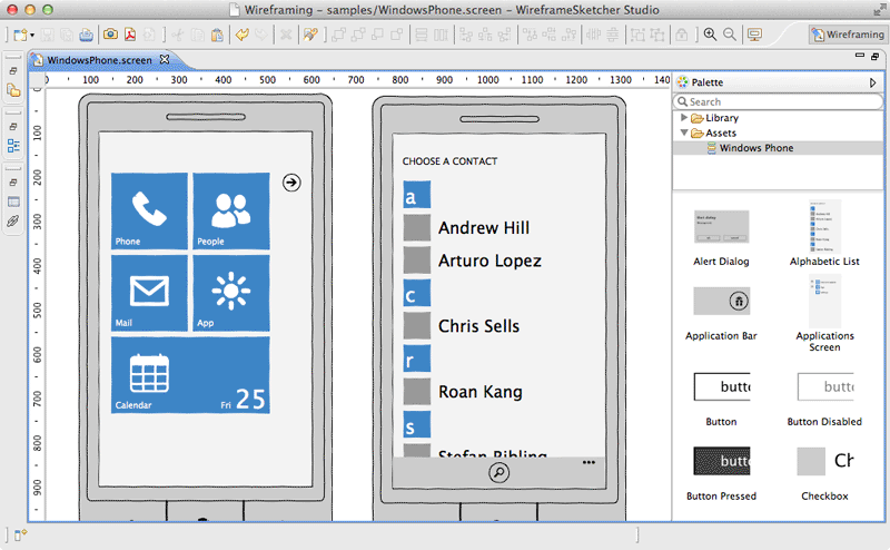 Create Windows Phone Wireframes Mockups And Prototypes Wireframesketcher