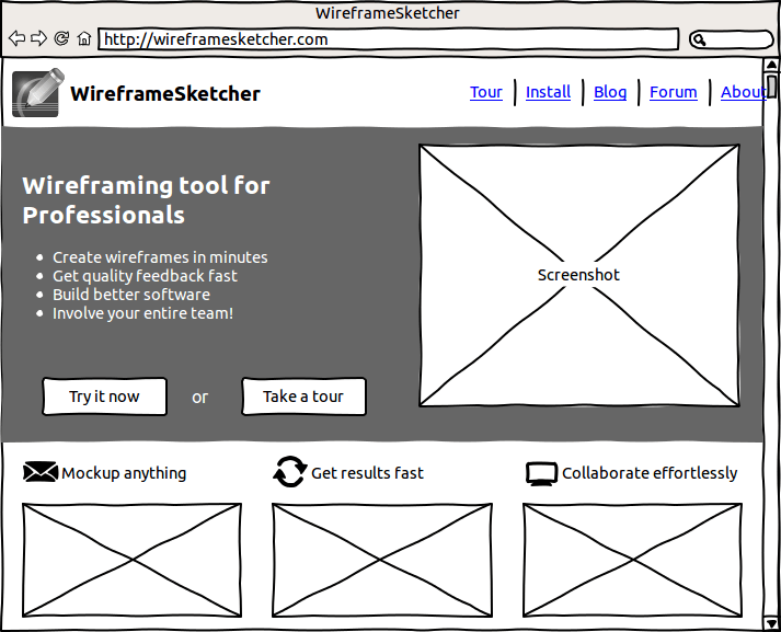 Wireframe development tool