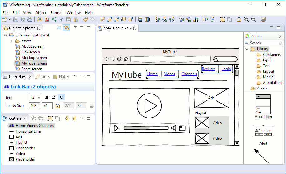 wireframesketcher table